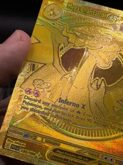 Pokemon TCG Gold Hyper Rare Mega Charizard X EX 130/094 Phantasmal Flames NM- - Image 5