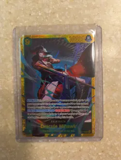One Piece TCG Dracule Mihawk OP14-119 Gold Foil The Azure Sea’s Seven SEC Rare - Image 1