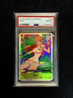 One Piece Card Game 🏴‍☠OP08-106 Nami SR Alt Art Foil ENG Graded PSA 10 - Image 1