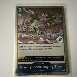 One Piece Gravity Blade Raging Tiger OP06-058 Wings Rare Foil Event Navy Namco - Image 1