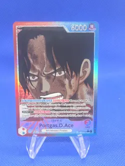One Piece Carrying On His Will Portgas D Ace OP13-002 Alternate Alt Art Leader - Image 1