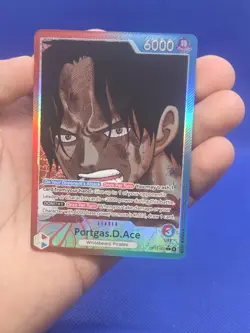One Piece Carrying On His Will Portgas D Ace OP13-002 Alternate Alt Art Leader - Image 2