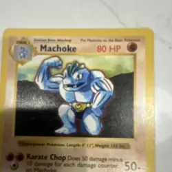 Pokemon TCG Machoke Base Set 34/102 80 HP Uncommon Stage 1 Regular English Card - Image 3