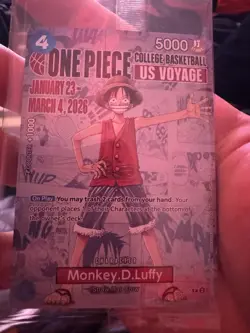 One Piece CCG Monkey.D.Luffy US Voyage P-055 Promo Card 2026 5000 Power (SEALED) - Image 1