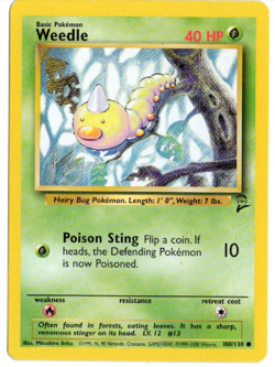 Weedle 100/130 Base 2 Set Pokemon Card - Image 1
