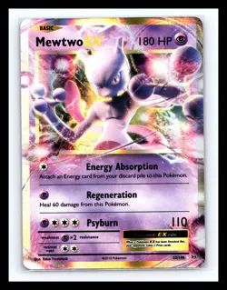 💥 Pokemon Card Mewtwo EX 52/108 XY Evolutions Half Art Ultra Rare Holo - Image 1