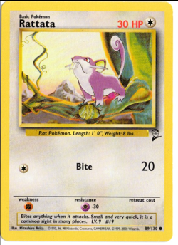 Rattata 89/130 Base 2 Set Pokemon Card - Image 1