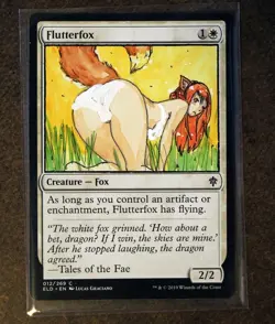 Flutterfox Altered Art Hand Painted MTG Magic the Gathering Anime Girl - Image 1