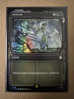 Atomize FOIL SHOWCASE PIP-BOY RARE Fallout Universes Beyond PIP MTG Magic - Image 1