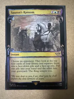 Sauron's Ransom FOIL SCROLL SHOWCASE RARE Lord of the Rings LTR MTG Magic NEW - Image 1
