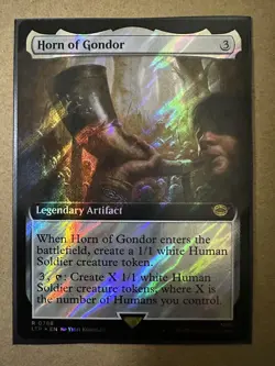 Horn of Gondor SURGE FOIL EXTENDED RARE Lord of the Rings LTR MTG Magic NEW - Image 1