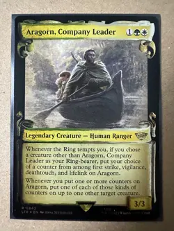 Aragorn, Company Leader FOIL SCROLL RARE Lord of the Rings LTR MTG Magic *NEW* - Image 1