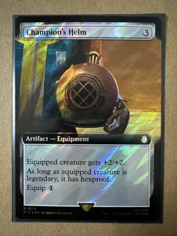 Champion's Helm SURGE FOIL EXTENDED RARE Fallout PIP MTG Magic Gathering NEW - Image 1