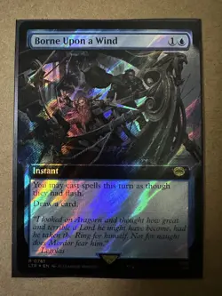 Borne Upon a Wind SURGE FOIL EXTENDED Lord of the Rings LTR MTG Magic Gathering - Image 1