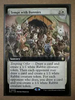 Tempt with Bunnies EXTENDED RARE Bloomburrow Commander BLC MTG Magic Gathering - Image 1