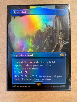 Rivendell FOIL BORDERLESS RARE Lord of the Rings LTC MTG Magic Gathering * NEW * - Image 1