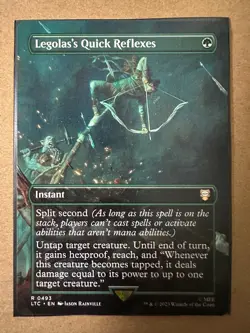 Legolas's Quick Reflexes BORDERLESS RARE Lord of the Rings LTR LTC MTG Magic NEW - Image 1