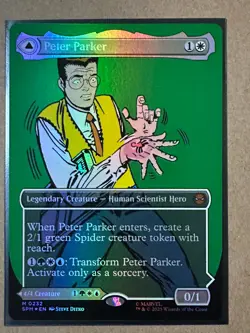 Peter Parker #0232 CLASSIC COMIC FOIL BORDERLESS Marvel's Spider-Man MTG Magic - Image 1