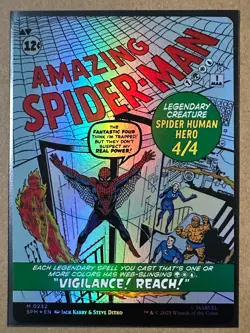 Peter Parker #0232 CLASSIC COMIC FOIL BORDERLESS Marvel's Spider-Man MTG Magic - Image 2
