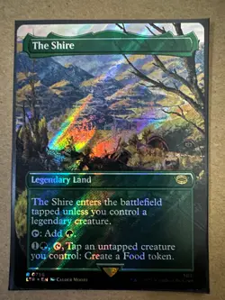 The Shire BORDERLESS SURGE FOIL RARE Lord of the Rings LTR MTG Magic Gathering - Image 1