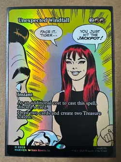 Unexpected Windfall FOIL MYTHIC Marvel's Spider-Man SPM MAR MTG Magic Gathering - Image 1