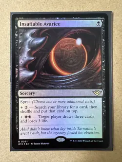 Insatiable Avarice FOIL RARE Outlaws of Thunder Junction OTJ MTG Magic NEW - Image 1