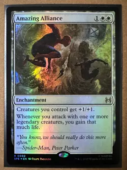 Amazing Alliance FOIL RARE Marvel's Spider-Man SPE SPM MTG Magic Gathering NEW - Image 1