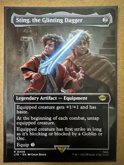 Sting, the Glinting Dagger BORDERLESS RARE Lord of the Rings LTC MTG Magic NEW - Image 1