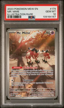 2023 POKEMON MEW EN-151 ILLUSTRATION RARE #179 MR. MIME PSA 10 - Image 1