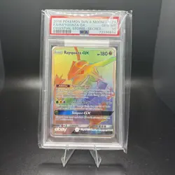 2018 POKEMON SUN & MOON CELESTIAL STORM SECRET #177 FULL ART/RAYQUAZA GX PSA 10 - Image 1