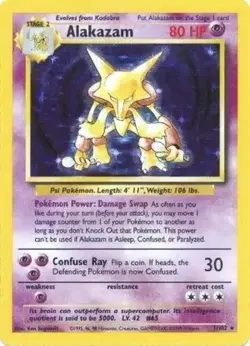 1999 Pokemon Base Set Alakazam Holo 1/102 WOTC Near Mint Vintage - Image 1