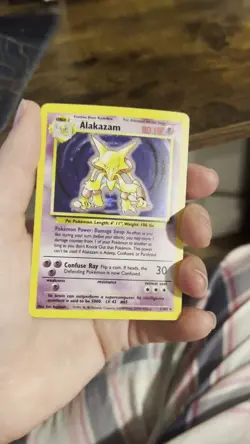 1999 Pokemon Base Set Alakazam Holo 1/102 WOTC Near Mint Vintage - Image 2