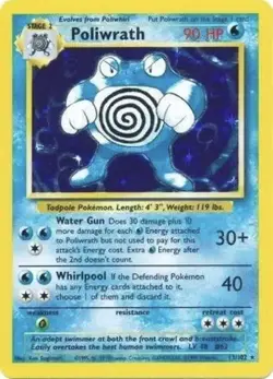 Pokemon Poliwrath 013/102 Base Set Holo WOTC Near Mint Vintage - Image 1
