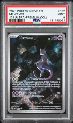 2023 POKEMON SVP EN-SV BLACK STAR PROMO 151 ULTRA-PREM COLL #052 MEWTWO PSA 9 - Image 1
