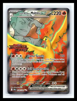 💥 Pokemon-Team Rocket's Moltres EX Holo - (Destined Rivals Stamp) 208/182 - Image 1