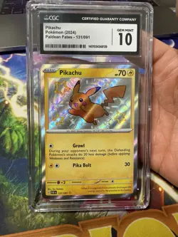 Pokemon Pikachu Shiny Rare 🔥POP 151🔥 Paldean Fates 131/091 CGC Gem Mint 10 - Image 1