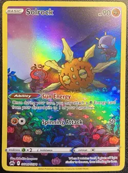 Solrock Full Art GG15/GG70 Pokemon TCG Crown Zenith Galarian Gallery Holo NM - Image 2