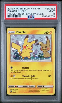 2019 POKEMON SM BLACK STAR PROMO TEAM UP SINGLE PACK BLISTERS PIKACHU-HOLO PSA 9 - Image 1