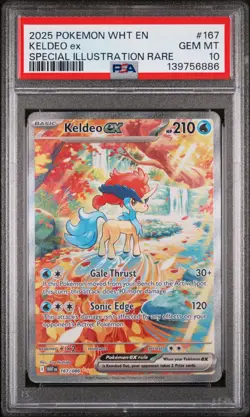 PSA 10 GEM Mint Keldeo ex 167/086 Special Illustration Rare - Pokemon WHT SV10.5 - Image 1