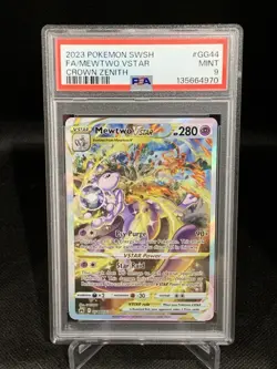 PSA 9 Mewtwo VStar GG44/GG70 Crown Zenith - Image 1