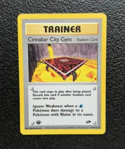 Pokemon TCG - 1st Edition Cinnabar City Gym Trainer 113/132 - Gym Challenge *NM - Image 1