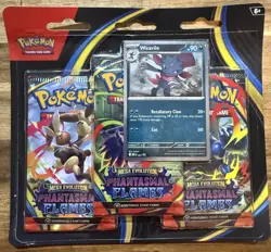 Pokemon TCG Mega Evolution Phantasmal Flames 3 Pack Blister Weavile Promo NEW - Image 1