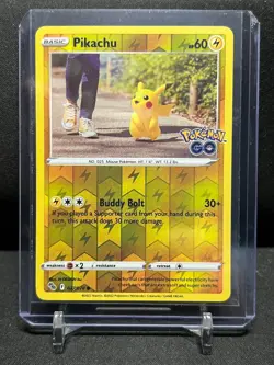 Pikachu 027/078 Reverse Holo Pokemon 2022 Sword & Shield GO NM - Image 1