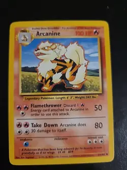 Arcanine - 23/102 - Uncommon - Pokemon Base Set Unlimited WOTC Vintage LP - Image 1