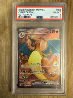 Charizard ex 183/165 Pokemon TCG Scarlet & Violet 151 Ultra Rare Full Art PSA 8 - Image 1