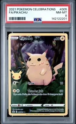 2021 POKEMON CELEBRATIONS #005 FULL ART/PIKACHU PSA 8 - Image 1
