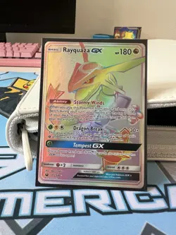Rayquaza GX 177/168 Rainbow Rare Full Art – Celestial Storm – NM Pokemon Ca - Image 1