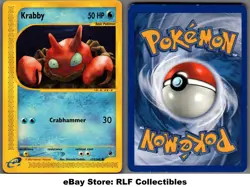 2002 Pokemon, Expedition, #115/165 Krabby, Common (c) - Image 1