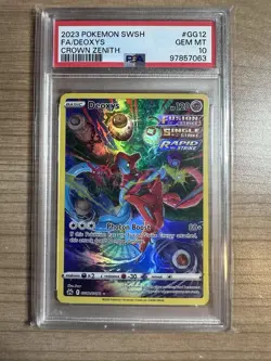 Deoxys 2023 Pokemon Crown Zenith Full Art #GG12 PSA 10 - Image 1