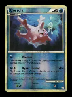 Pokemon HeartGold SoulSilver #37/123 Corsola Uncommon Reverse Holo - Image 1